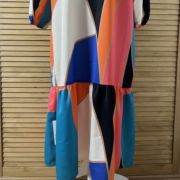 Never Fully Dressed Blue Pink Long Sleeve Maxi Dress Sundress - US 8 / UK 12 - Picture 4 of 7